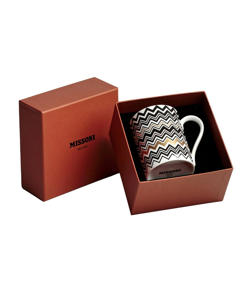 Mug Cup ZIG ZAG in Luxury Box Gold diam. 3", H 3.9", cap. 12.5 oz