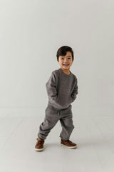Boys Knit Set in Heather Mid Gray