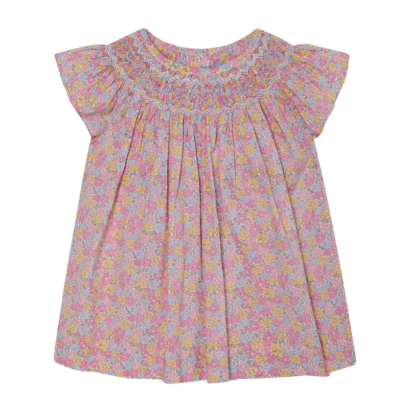 Made With Liberty Fabric Smocked Girls Blouse Isabella