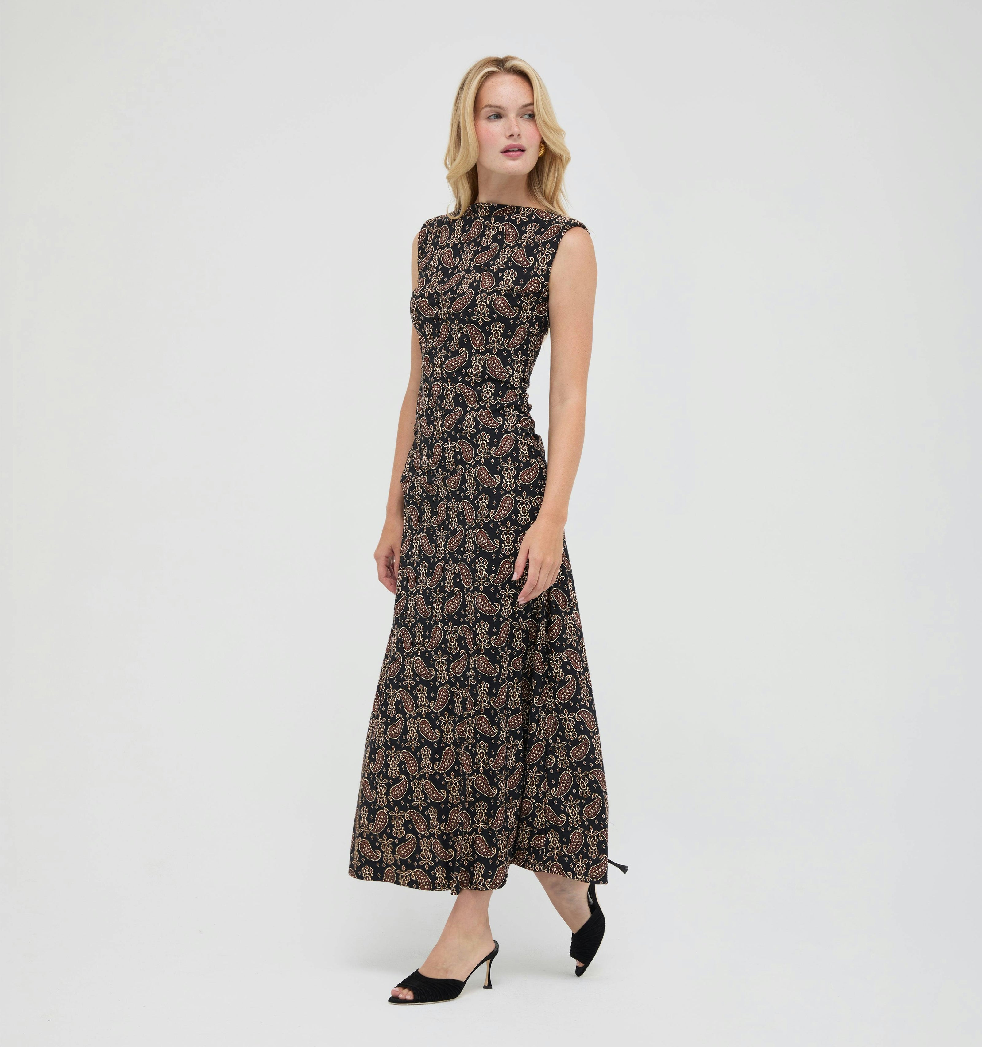 The Sloane Dress -  Duke Paisley Black