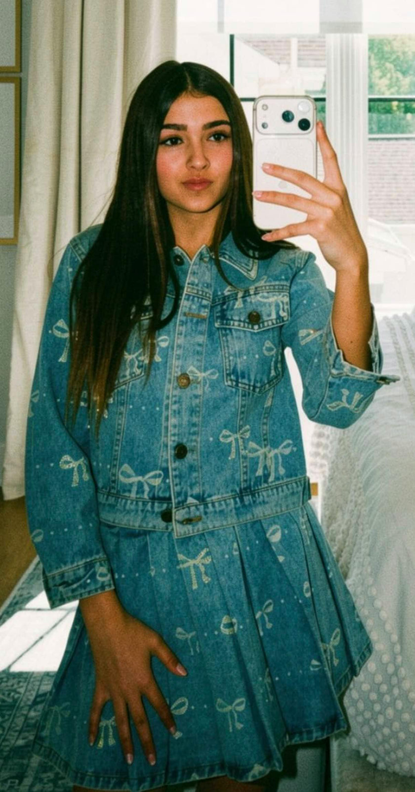 Sparkle Bows Denim Jacket