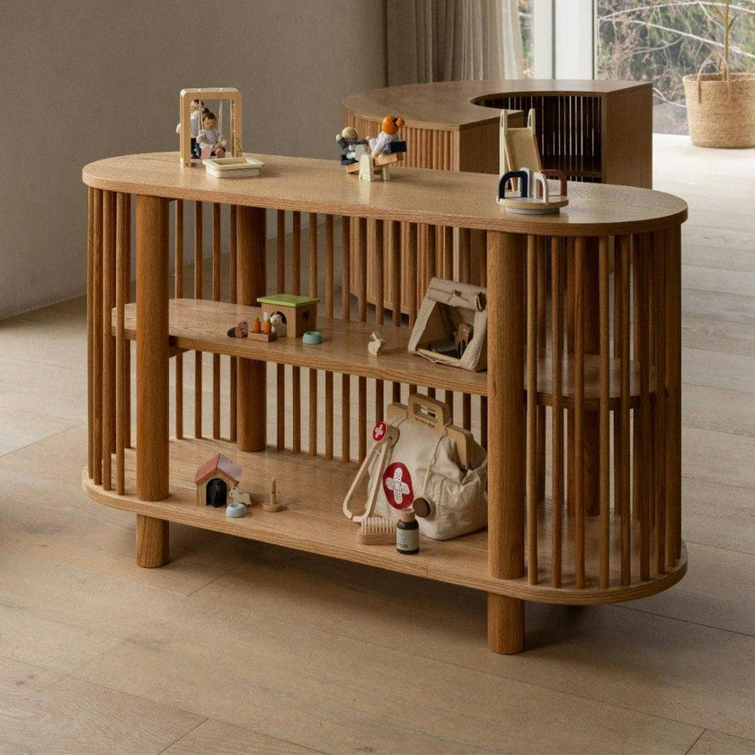Oak Two Tiered Fluted Shelf