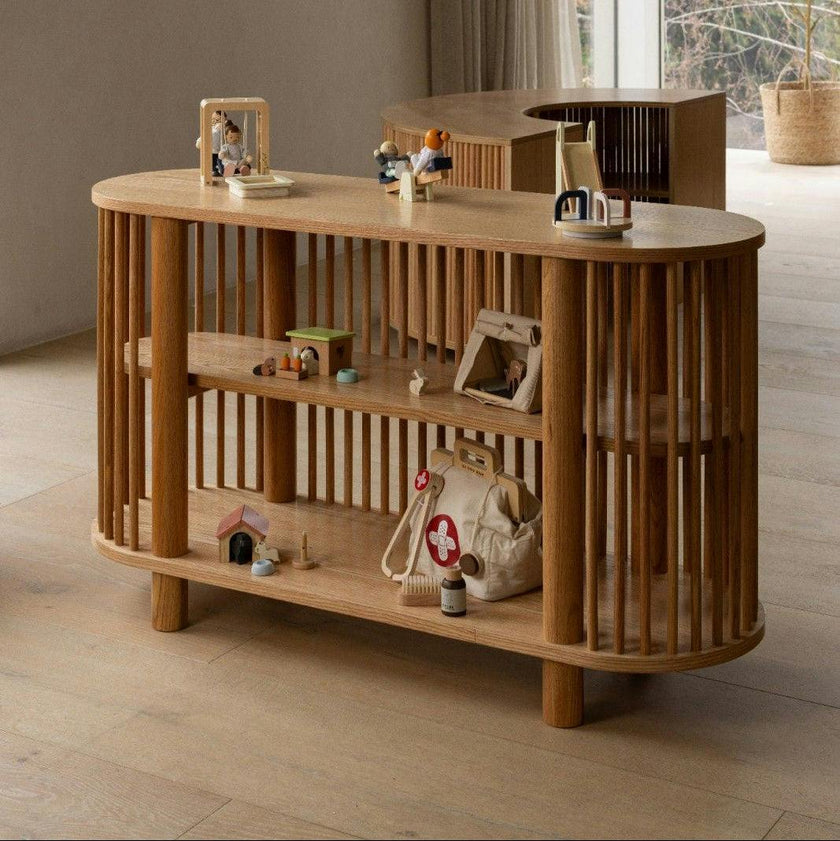 Oak Two Tiered Fluted Shelf