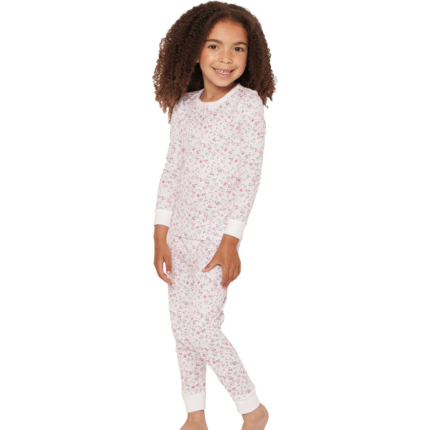Kid's Pima Snug Fit Pajama Set in Dorset Floral