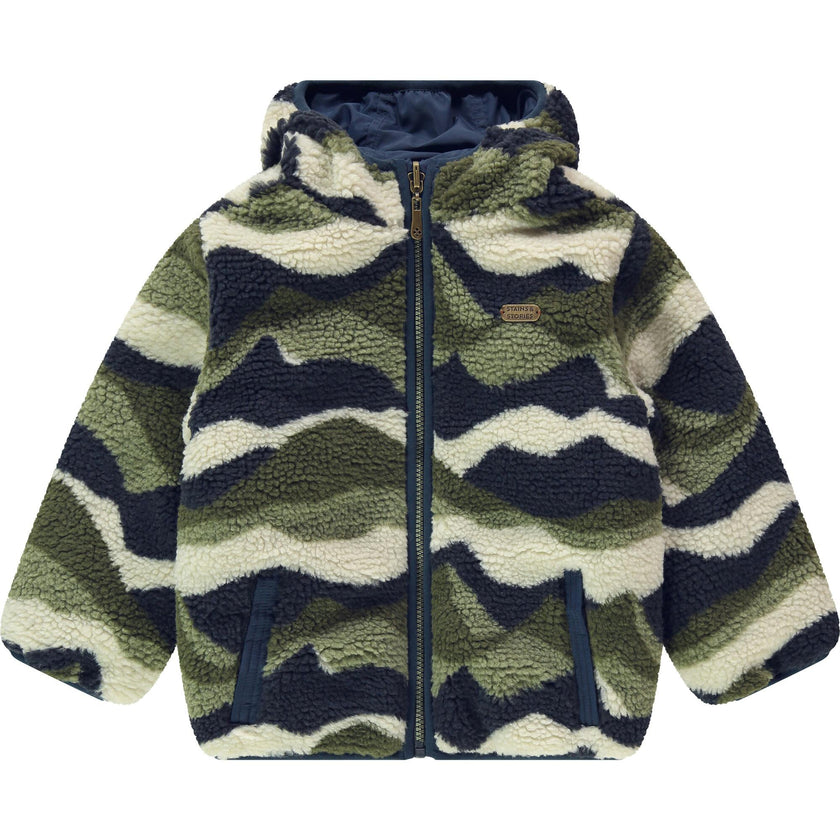 Reversible Fuzzy Sherpa Camo Winter Jacket