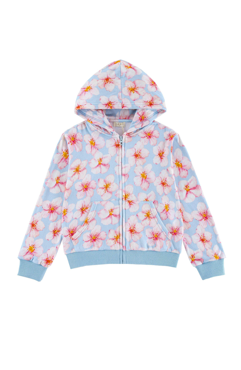 Soft Fleece Zip-up Hoodie, Hibiscus