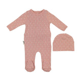 Ribbed Pineapple Footie and Beanie Set