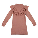 Ruffle Vneck Knit Dress