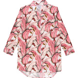 Women's Martinique® Pink Banana Leaf Night Shirt - Organic Cotton Poplin