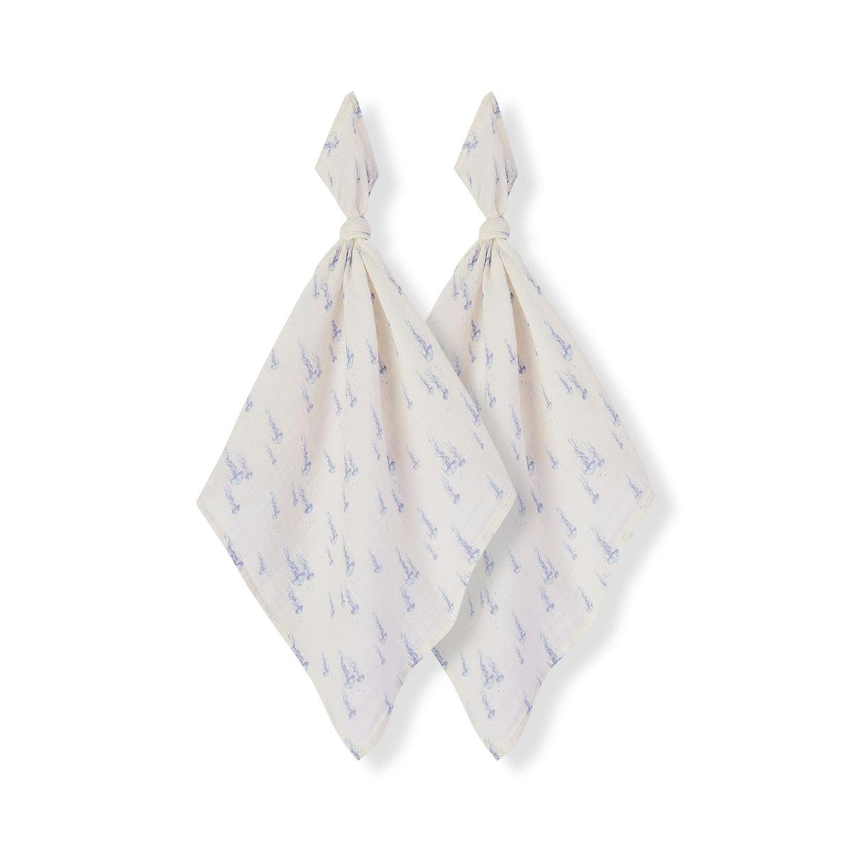 Sunset Jellyfish Organic Cotton Two-Piece Burp Cloth Set