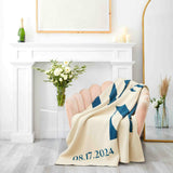 Custom Personalized Wedding Sustainable Knit Throw Blanket - Initials