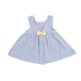 Micro Gingham Blue Blizzard - Infant Dress with Bow and Bloomer