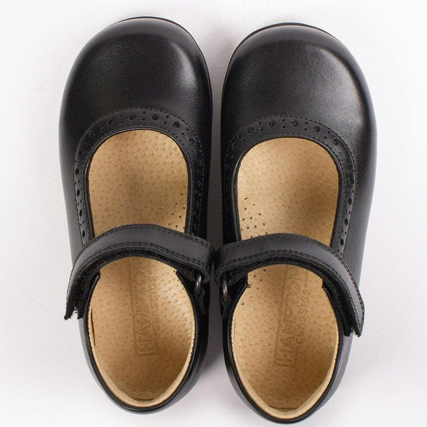 Hampton Classics Emma Wide Fit School Shoes in Black