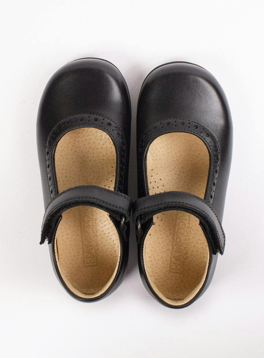 Hampton Classics Emma Wide Fit School Shoes in Black