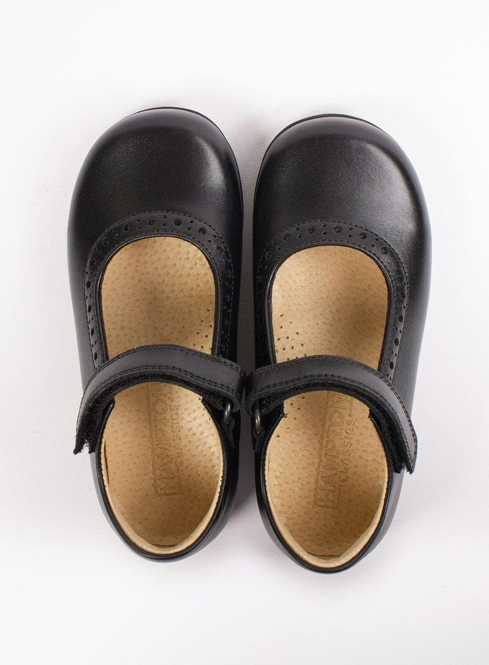 Hampton Classics Emma Wide Fit School Shoes in Black