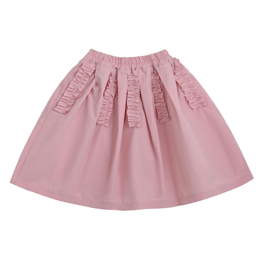 Pink Skirt with Ruffle Strips
