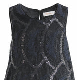 Black Fiora Ruffle Sequin Dress