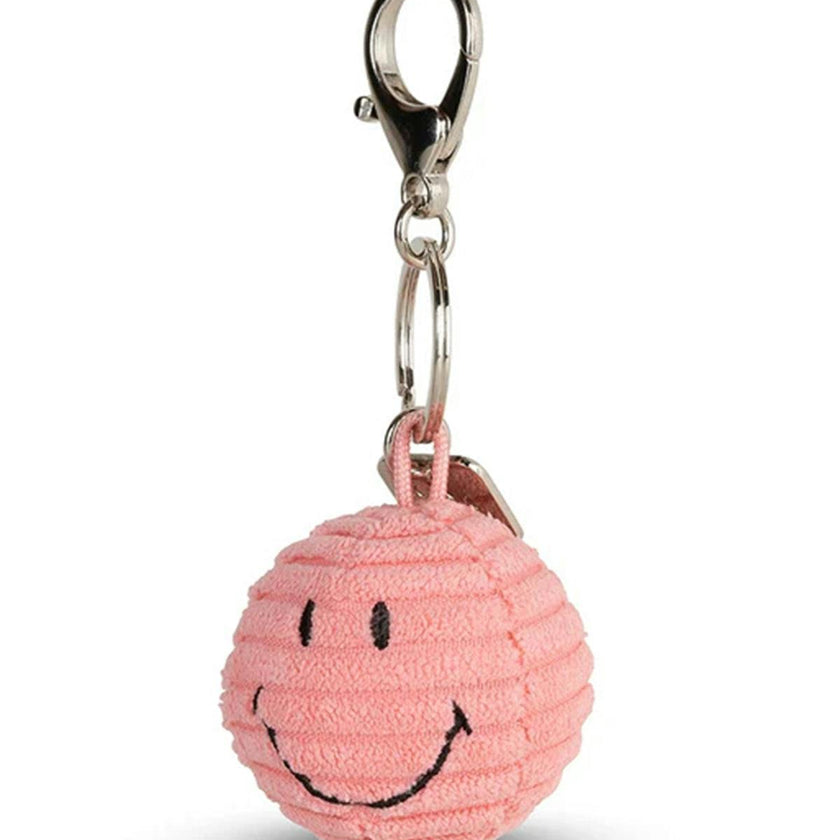 Keychain Smiley ECO Corduroy Bubblegum Pink  2"