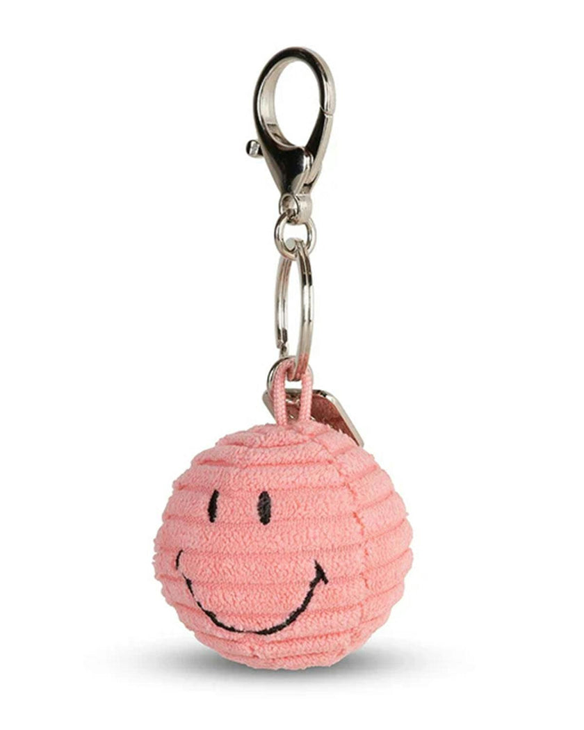 Keychain Smiley ECO Corduroy Bubblegum Pink  2"