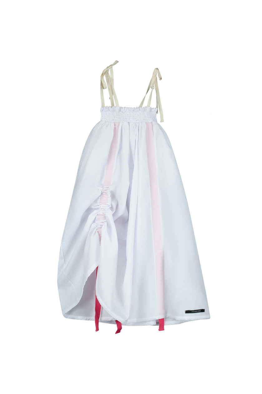 Comical Strap Dress White