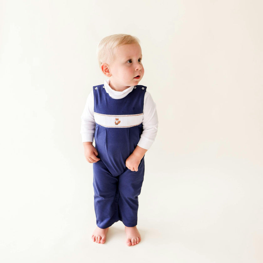 Navy Smocked Romper