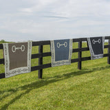 Cotton Sustainable Knit Throw Blanket - Equestrian Snaffle Bit Border
