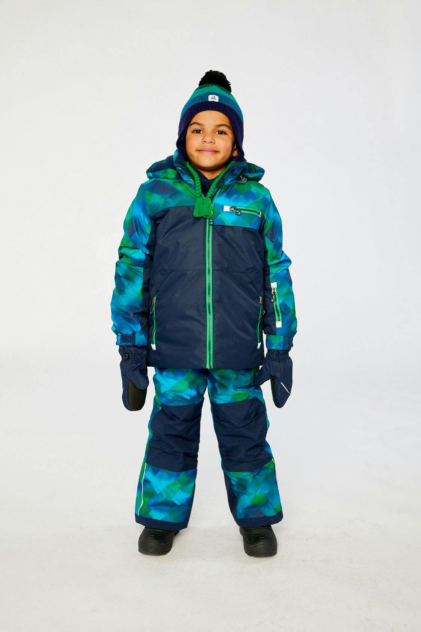 Two Piece Play Snowsuit Blue and Green Checkered Print