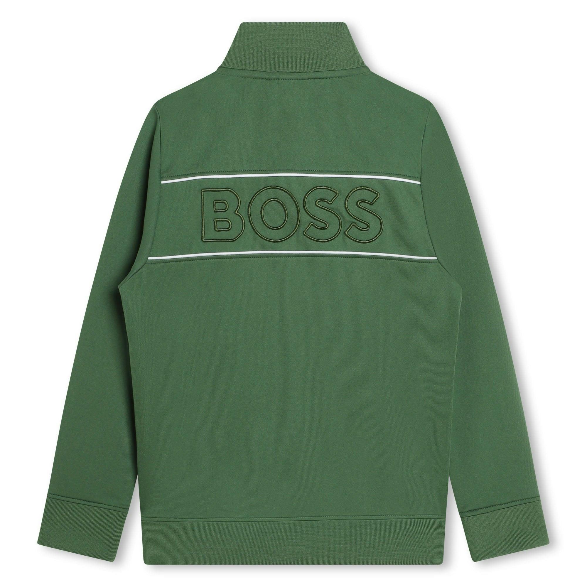 Green Logo Zip Up Sweatshirt