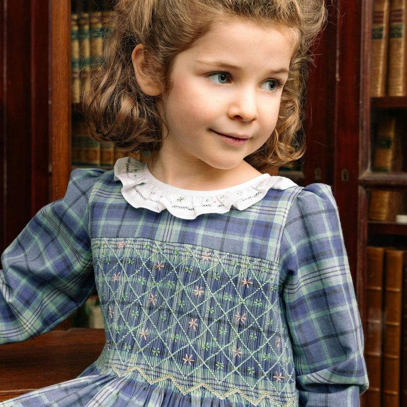 Heidi Blue Tartan Smocked Dress