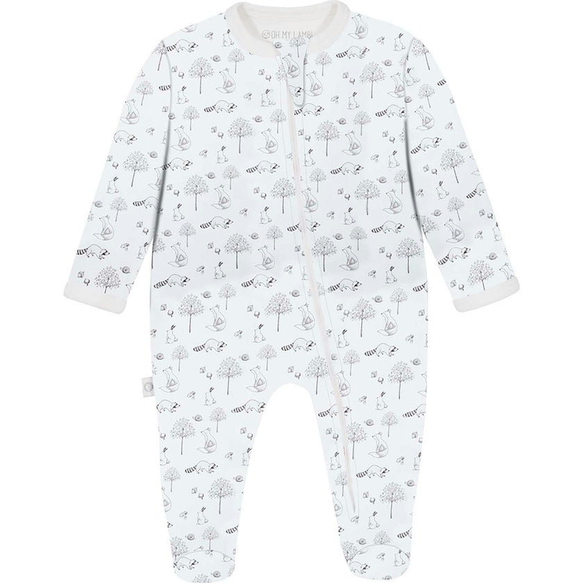 Gray Raccoon Pima Baby Pajama