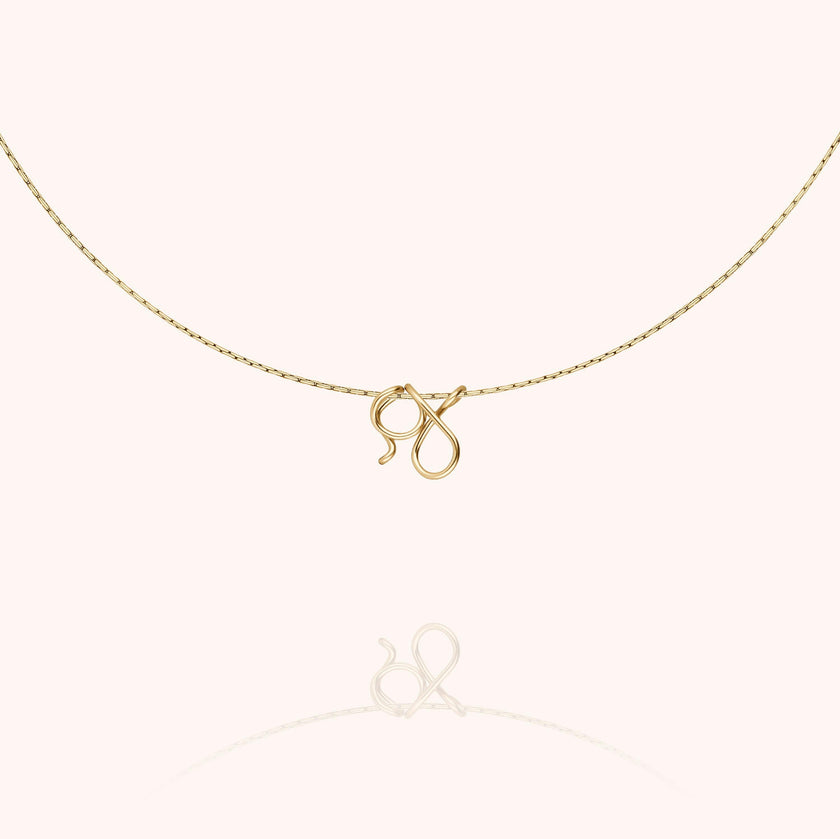 Initial Necklace, 14k Yellow Gold Filled