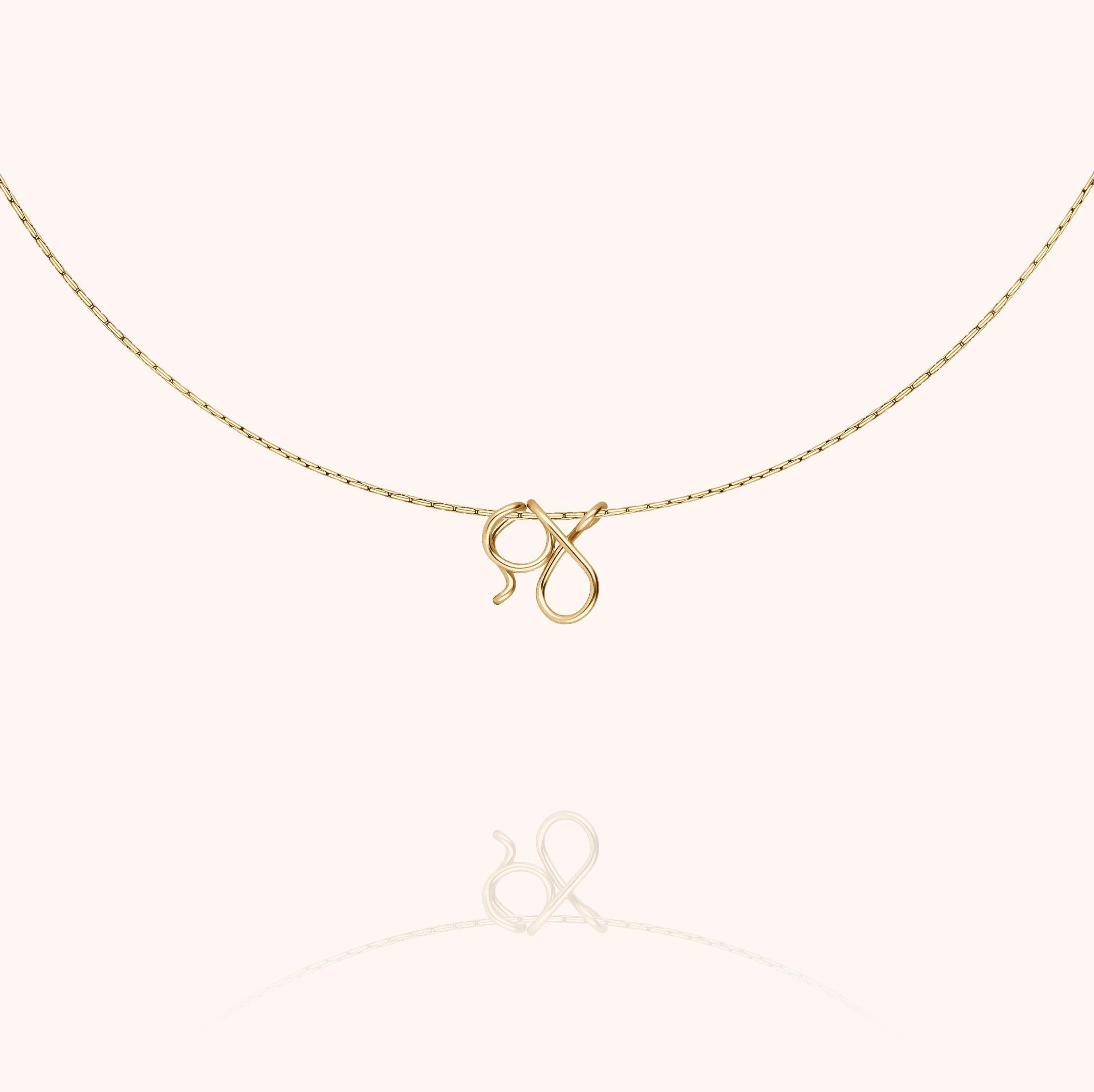 Initial Necklace, 14k Yellow Gold Filled