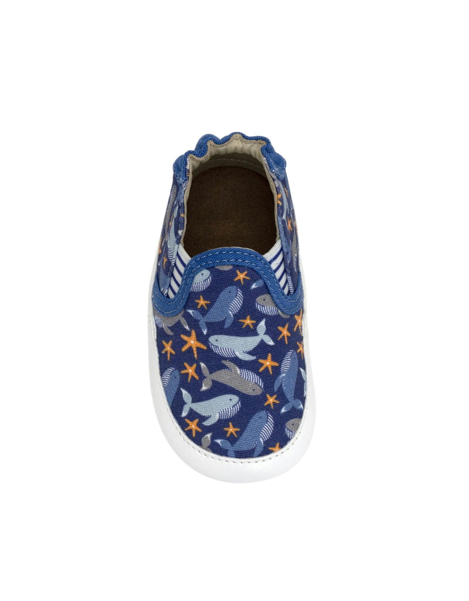 Whale Tale Soft Soles in Dark Blue