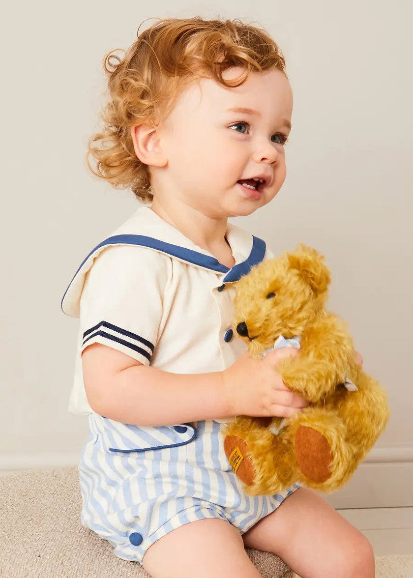 Regency Stripe Mariner Collar Two Piece Set With Bloomers in Blue (6mths-4yrs)