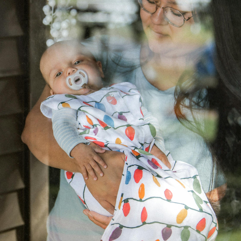 Cotton Muslin Sleep Bag - Christmas Bulbs
