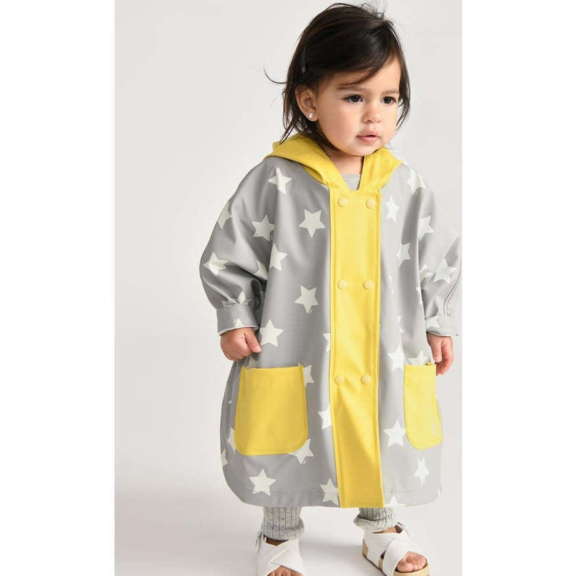 Stars Print Rain Hooded Poncho