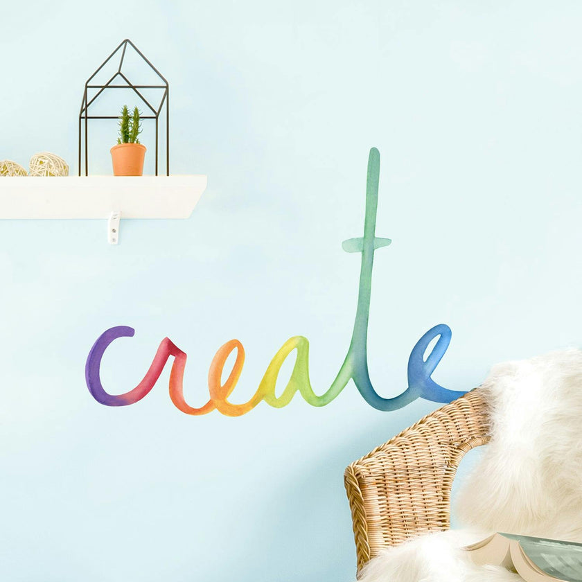 Watercolor Words • Create • Peel-and-Stick Wall Decals