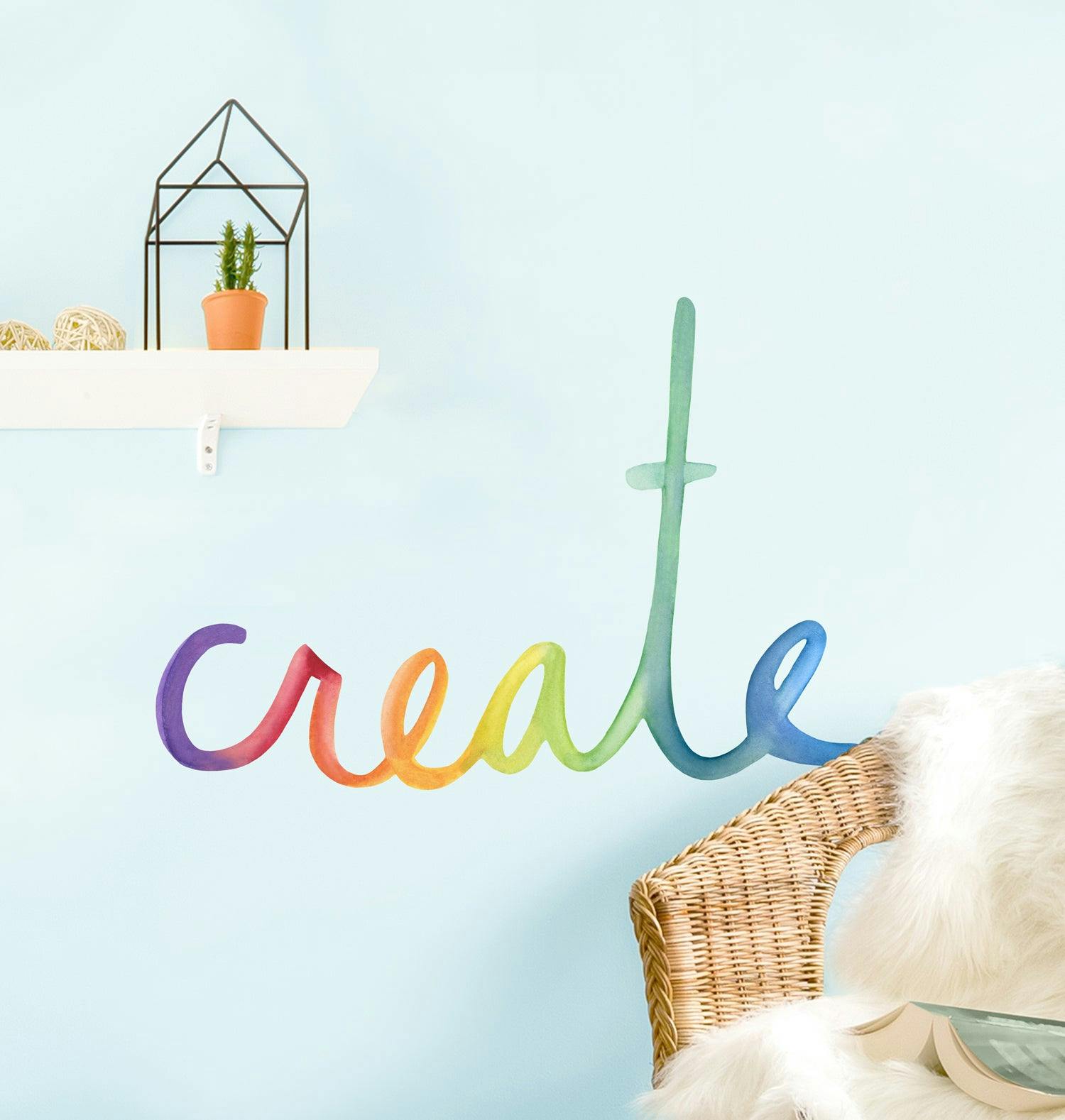 Watercolor Words • Create • Peel-and-Stick Wall Decals