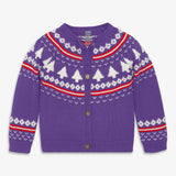 Kids cardigan in fair isle trees