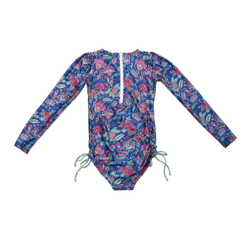 Long Sleeve One Piece Swimsuit with Side Ties
