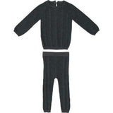 Cable Knit Long Sleeve Sweater & Pant 2-Piece Set