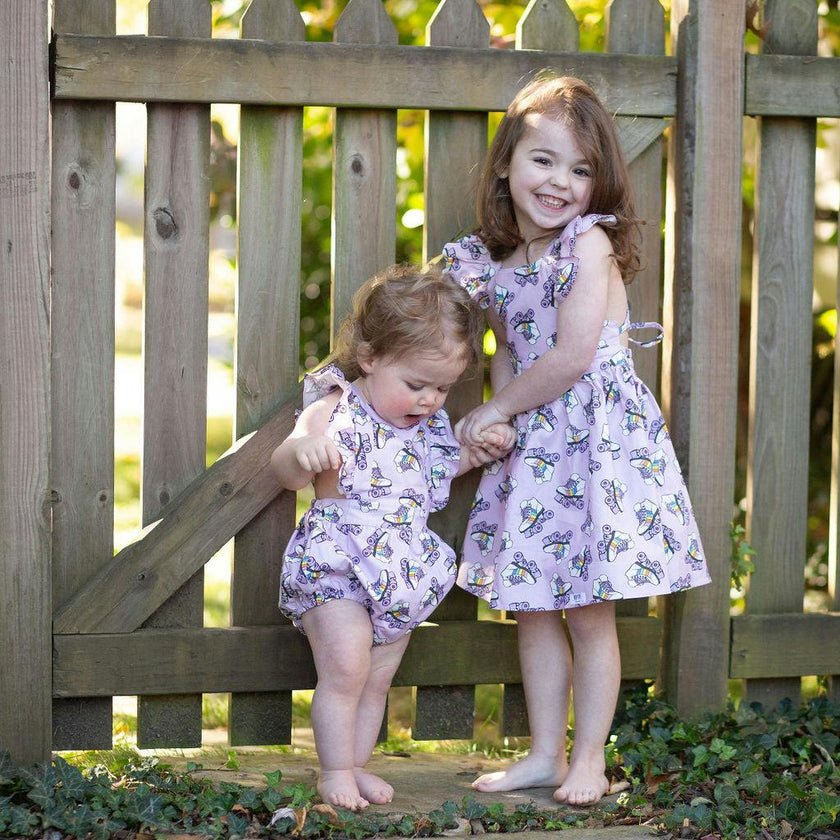 Ruffle Sleeve Dress in Roller Skates
