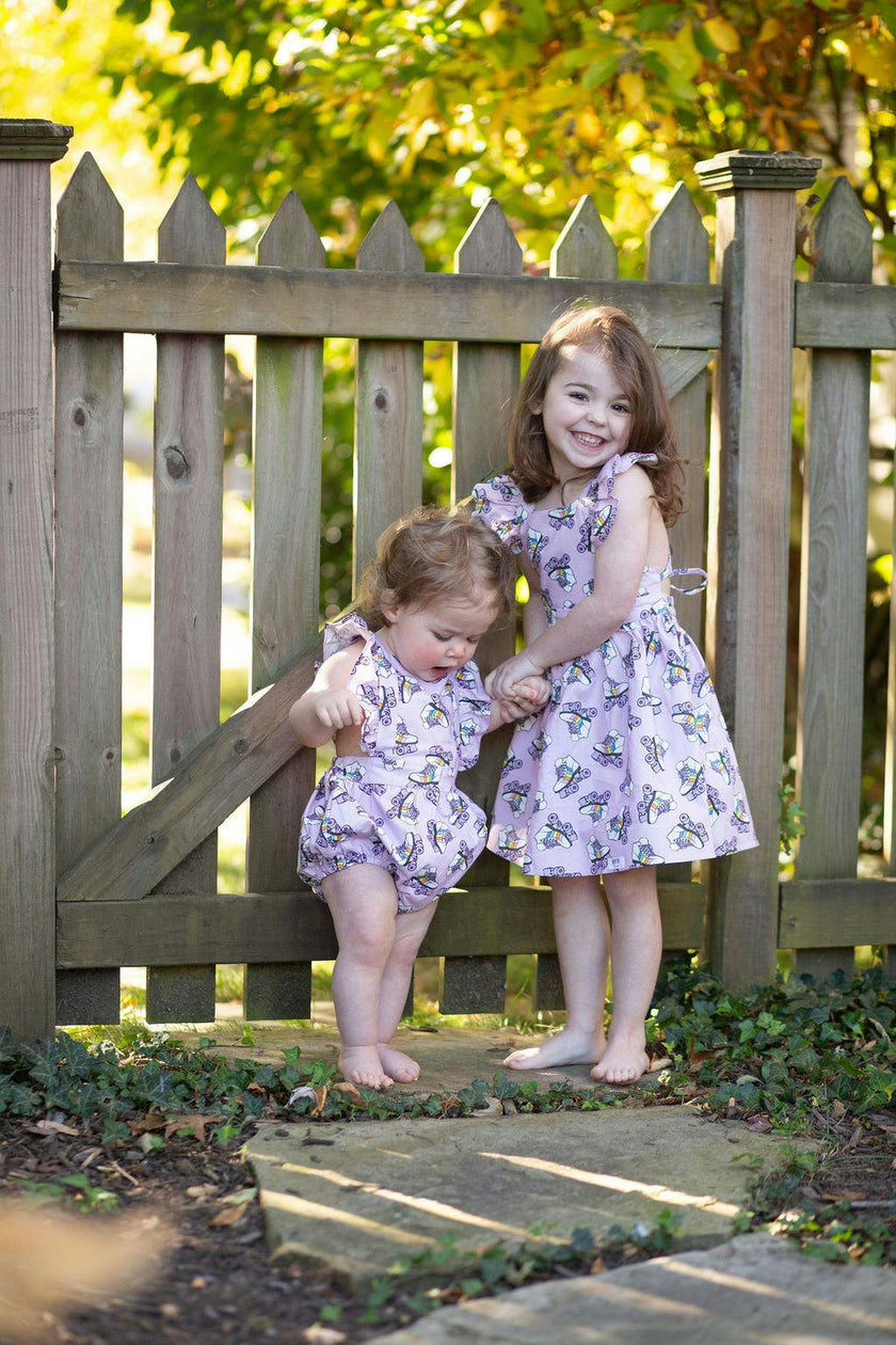 Ruffle Sleeve Dress in Roller Skates