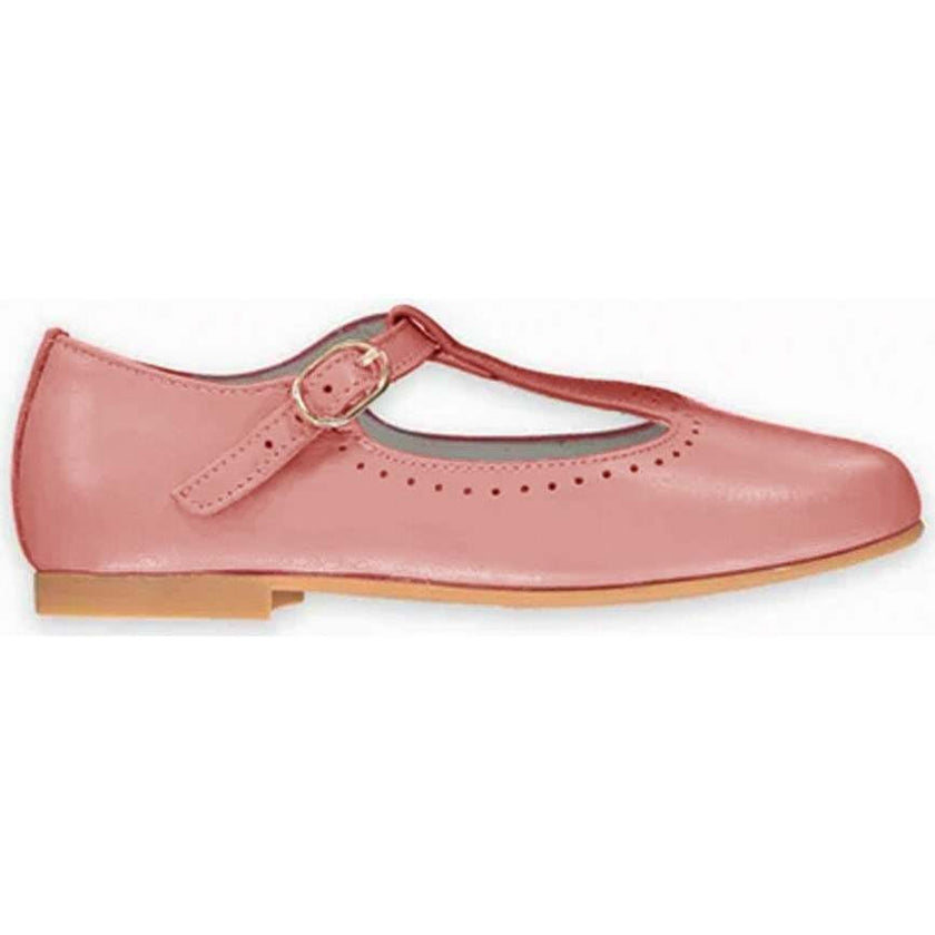 Pink Leather Girl T-Bar Shoes, Pink