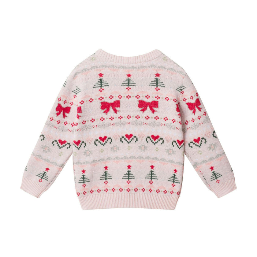 Infant (9-24M) Girls 3-Piece Sweater Set | Festive Bows & Hearts