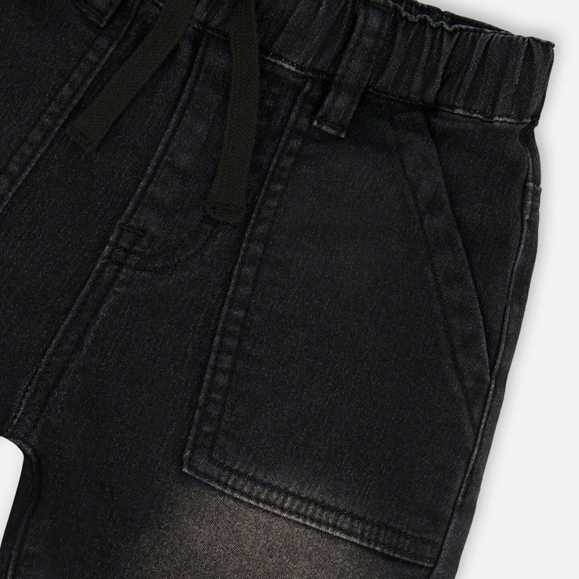 French Terry Denim Shorts