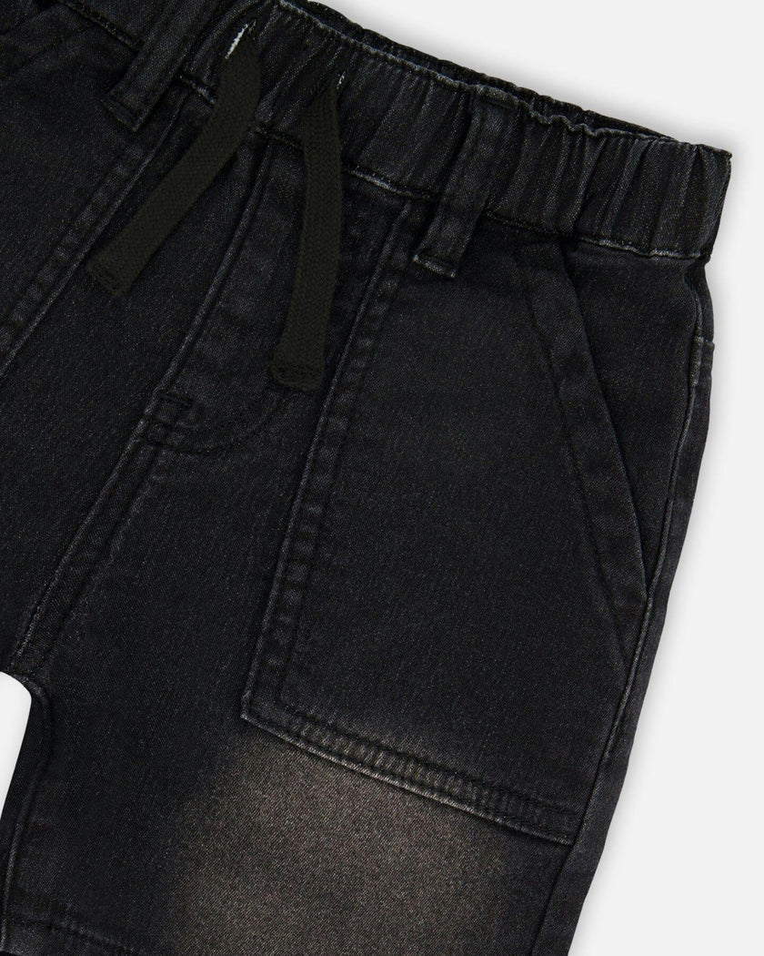 French Terry Denim Shorts