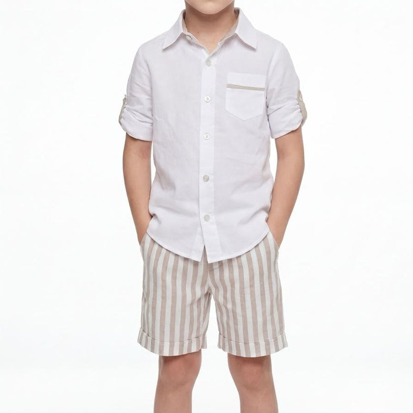 Ashton Striped Linen Shorts and Top Set