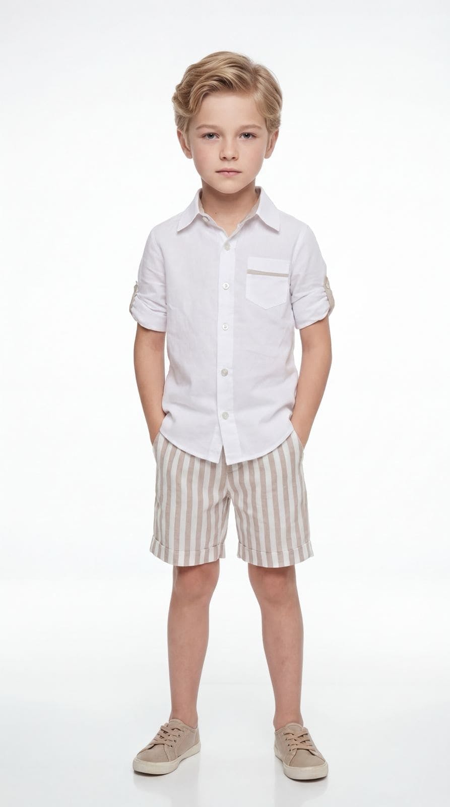 Ashton Striped Linen Shorts and Top Set