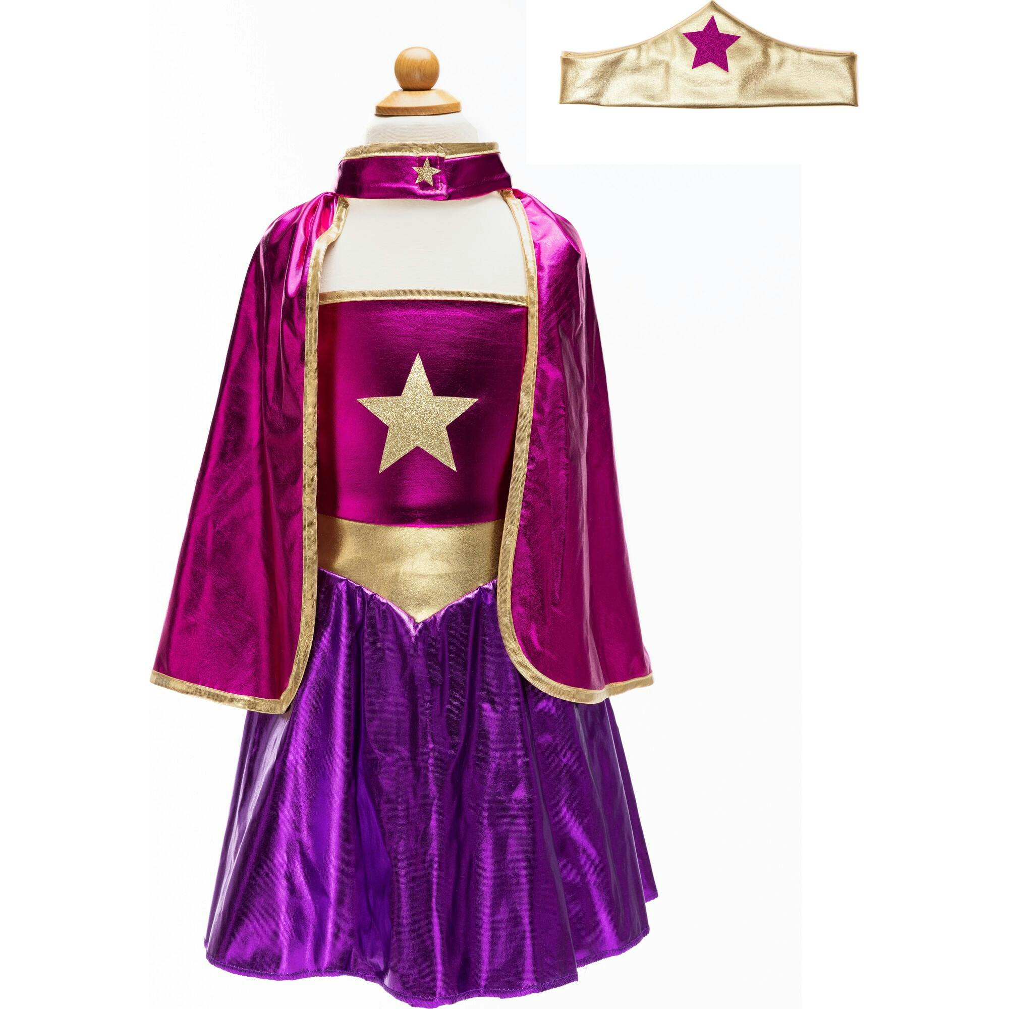 Superhero Star Dress, Cape & Headpiece